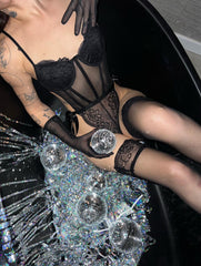 Midnight Muse – Siyah Dantel Şekillendirici Bodysuit