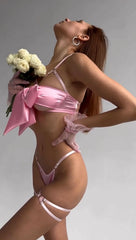 Pink Ribbon - Pembe Fiyonk Jartiyer Takımı